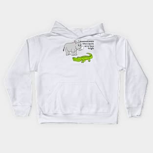 Rhinoceros and Crocodile life quote Kids Hoodie